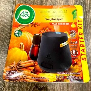 Air Wick Mist Starter Kit (Diffuser+Refill) Pumpkin Spice Fall scent NWT